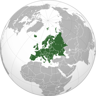 Map of Europe with borders (via Wikipedia)