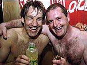 Gazza and Paul Merson celebrate