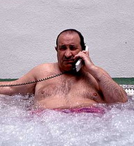 Jesus Gil in a hot tub