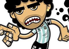 Cartoon Diego Maradona