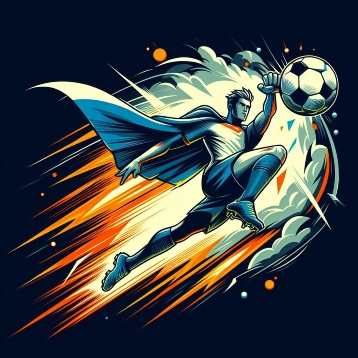 Football Superhero (created via Bing AI Image Creator)